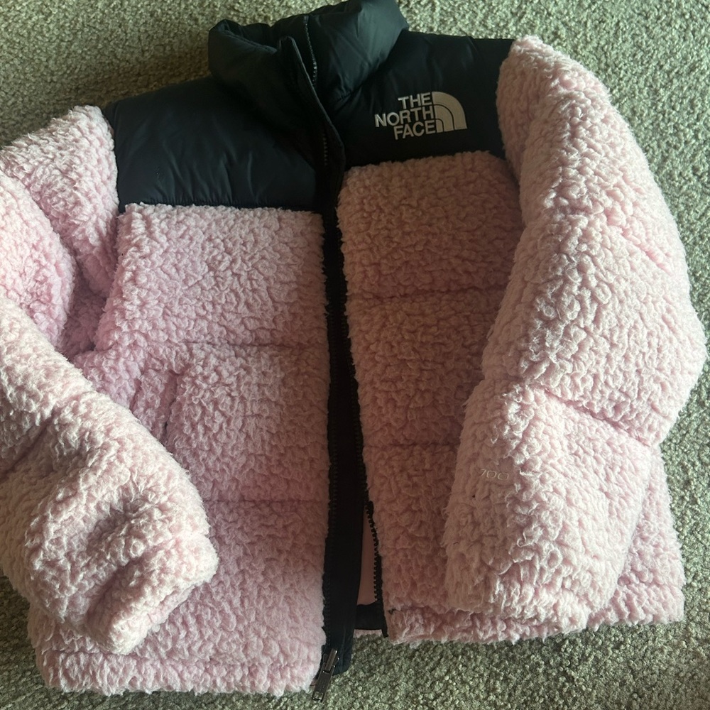 The North Face Kids Pink and Black Puffer Jacket
